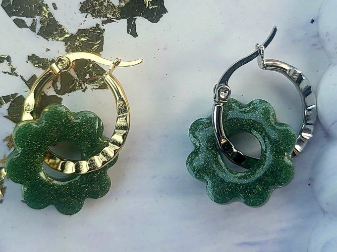 Lot de 2 Pampilles Fleurs 8 pétales - Flora