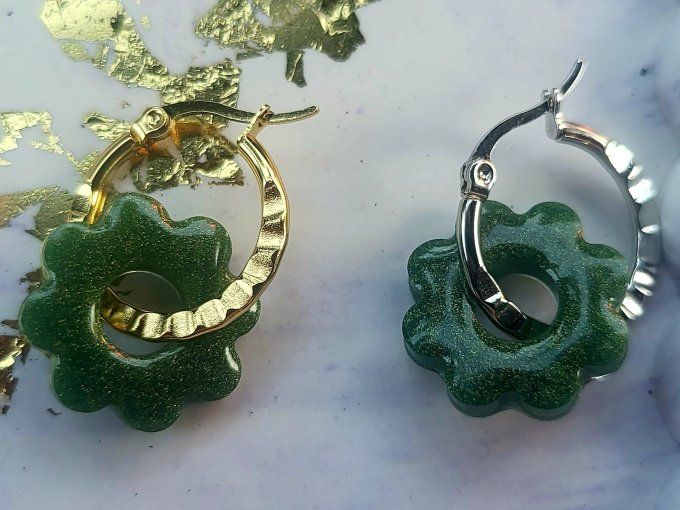 Lot de 2 Pampilles Fleurs 8 pétales - Flora