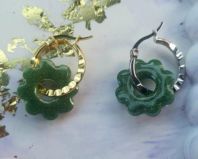 Lot de 2 Pampilles Fleurs 8 pétales - Flora