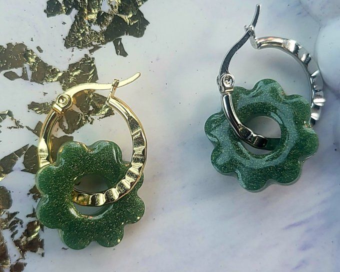 Lot de 2 Pampilles Fleurs 8 pétales - Flora