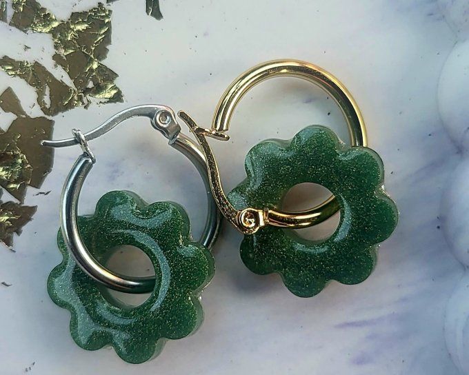 Lot de 2 Pampilles Fleurs 8 pétales - Flora