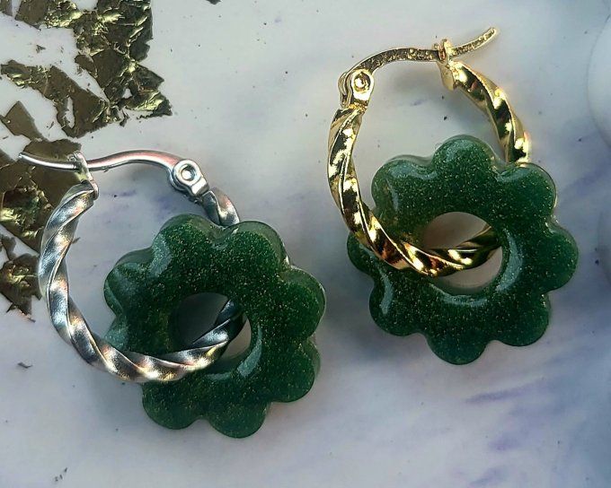 Lot de 2 Pampilles Fleurs 8 pétales - Flora