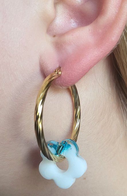 Lot de 2 Créoles - Rondes Torsadées - Acier Inoxydable - 30mm