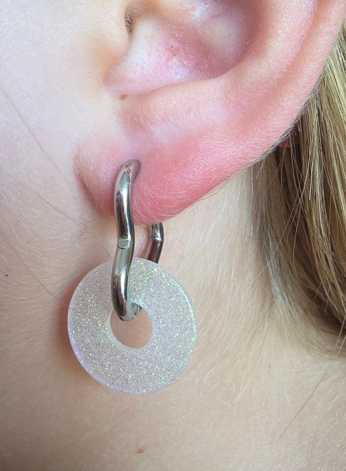 Lot de 2 Créoles - Cœur - Modèle 1 - Acier Inoxydable 