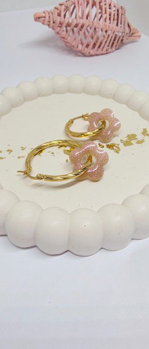 Lot de 2 Pampilles Fleurs - 5 pétales - Léna