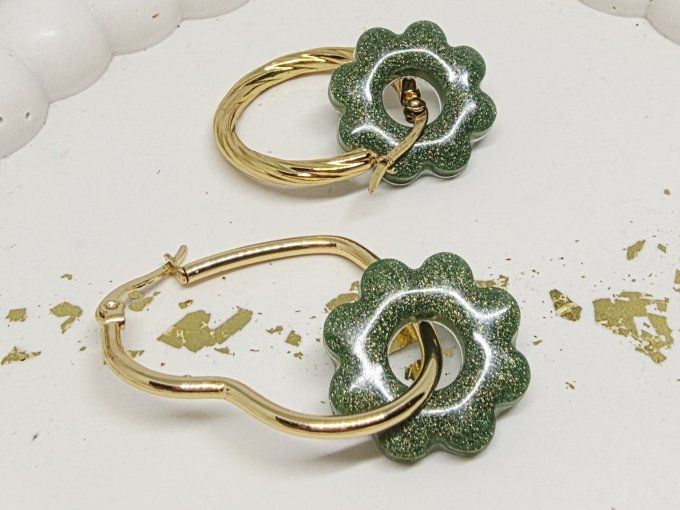 Lot de 2 Pampilles Fleurs 8 pétales - Flora