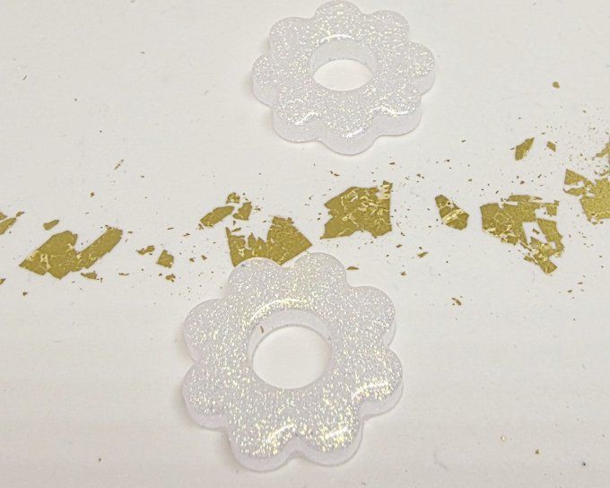 Lot de 2 Pampilles Fleurs - 8 pétales - Flora 