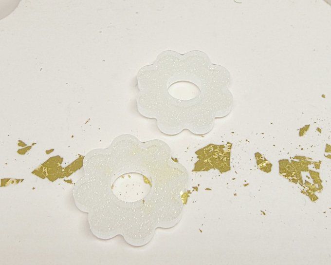 Lot de 2 Pampilles Fleurs - 8 pétales - Flora 