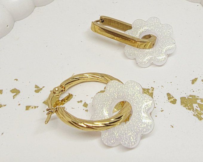 Lot de 2 Pampilles Fleurs - 8 pétales - Flora 