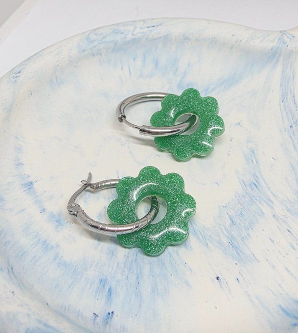 Lot de 2 Pampilles Fleurs 8 pétales - Flora