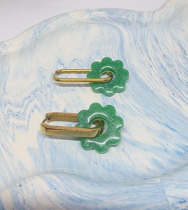 Lot de 2 Pampilles Fleurs 8 pétales - Flora