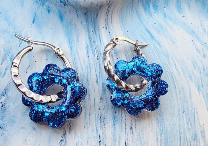 Lot de 2 Pampilles Fleurs - 8 pétales - Flora 