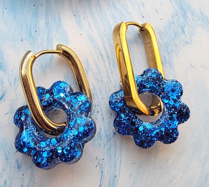 Lot de 2 Pampilles Fleurs - 8 pétales - Flora 