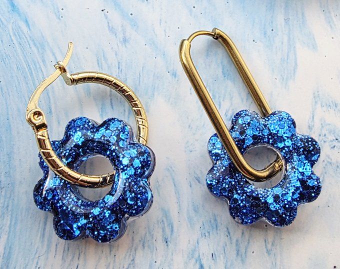 Lot de 2 Pampilles Fleurs - 8 pétales - Flora 