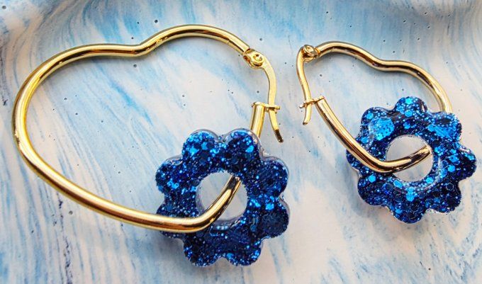 Lot de 2 Pampilles Fleurs - 8 pétales - Flora 