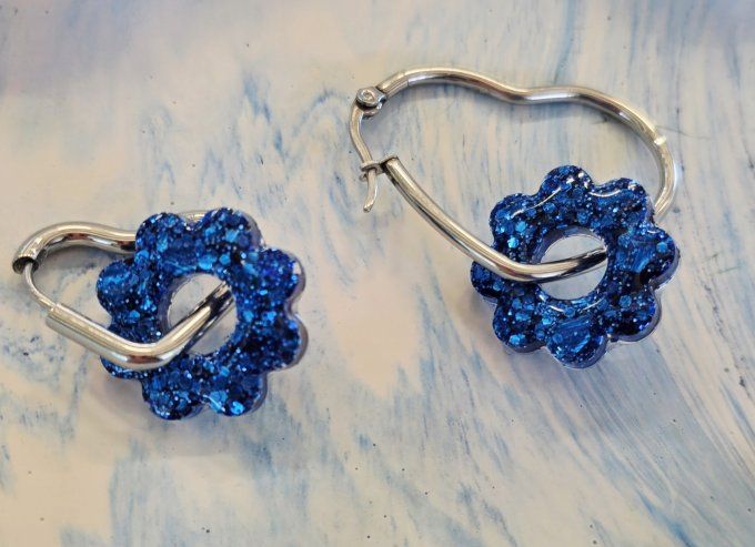 Lot de 2 Pampilles Fleurs - 8 pétales - Flora 