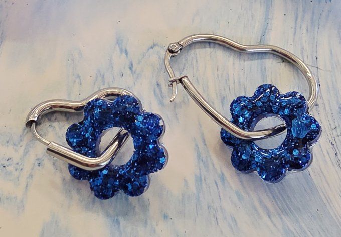 Lot de 2 Pampilles Fleurs - 8 pétales - Flora 