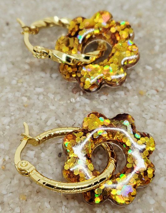 Lot de 2 Pampilles Fleurs - 8 pétales - Flora 