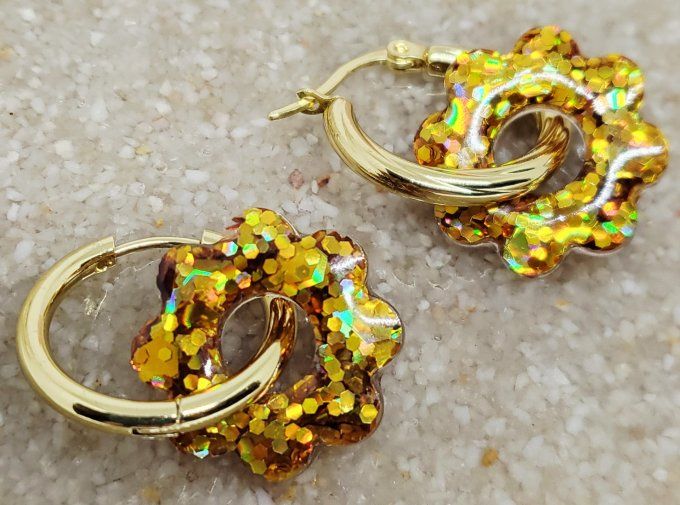 Lot de 2 Pampilles Fleurs - 8 pétales - Flora 