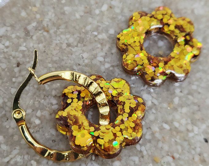 Lot de 2 Pampilles Fleurs - 8 pétales - Flora 