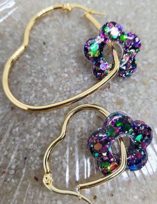 Lot de 2 Pampilles Fleur - 5 pétales - Léna