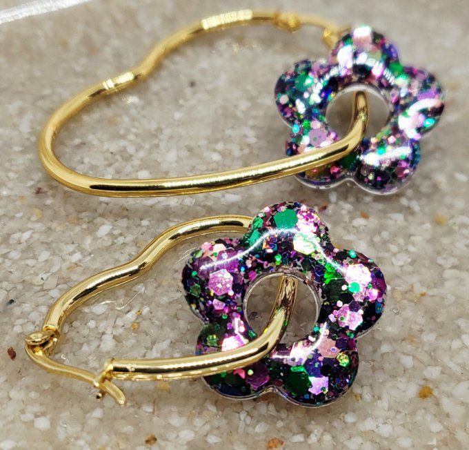 Lot de 2 Pampilles Fleur - 5 pétales - Léna