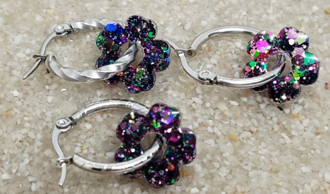 Lot de 2 Pampilles Fleur - 5 pétales - Petit Modèle - Tina 