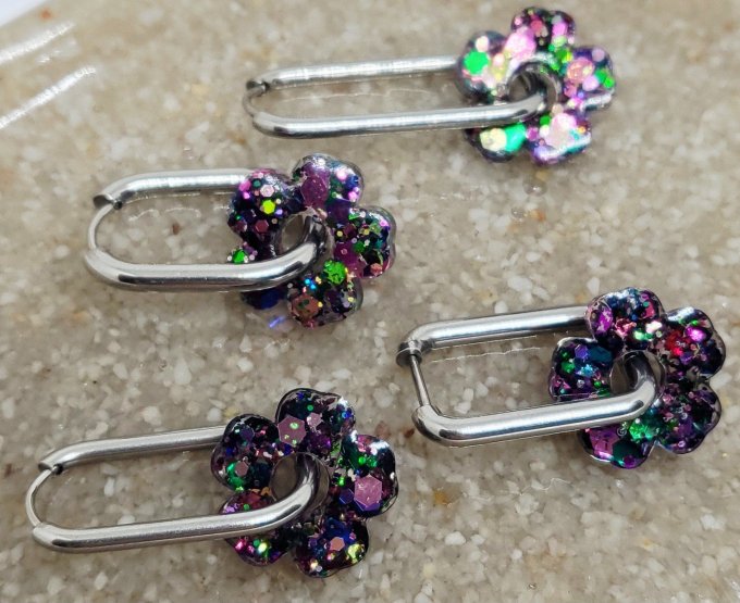 Lot de 2 Pampilles Fleur - 5 pétales - Petit Modèle - Tina 