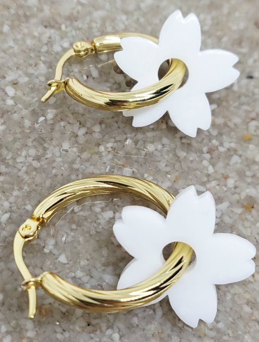 Lot de 2 Pampilles - Fleur de Tiaré - Tiara