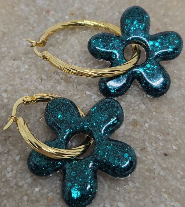 Lot de 2 Pampilles - Grandes Fleurs - Athéna