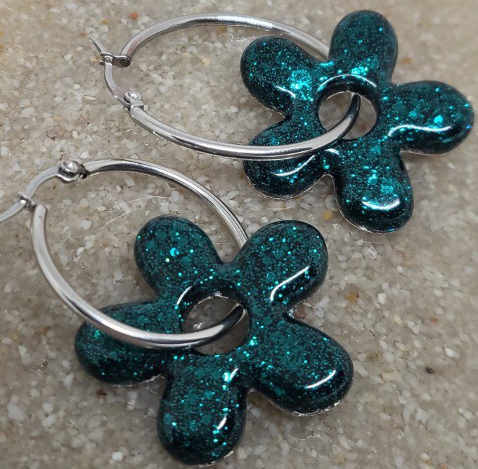 Lot de 2 Pampilles - Grandes Fleurs - Athéna