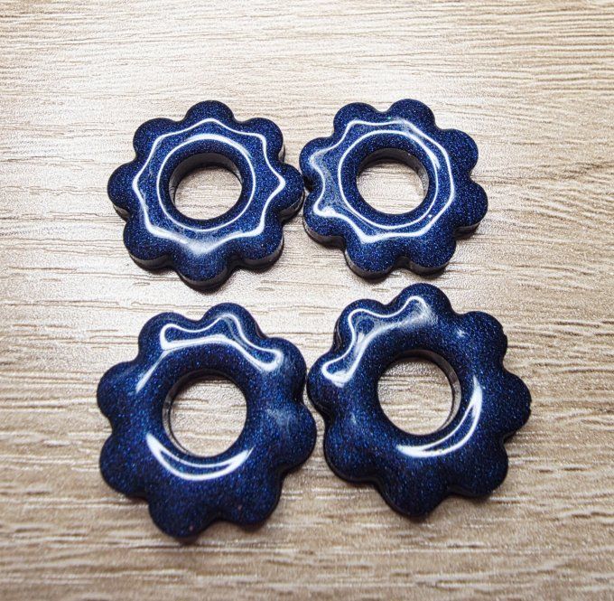 Lot de 2 Pampilles Fleurs 8 pétales - Flora