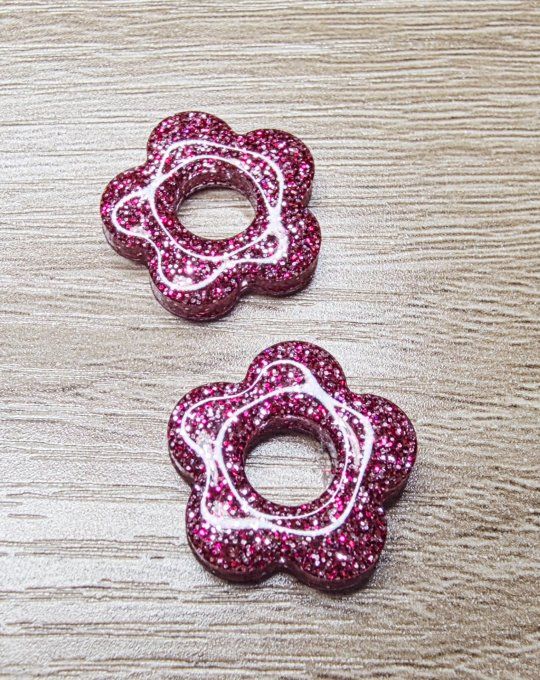 Lot de 2 Pampilles Fleur - 5 pétales - Léna