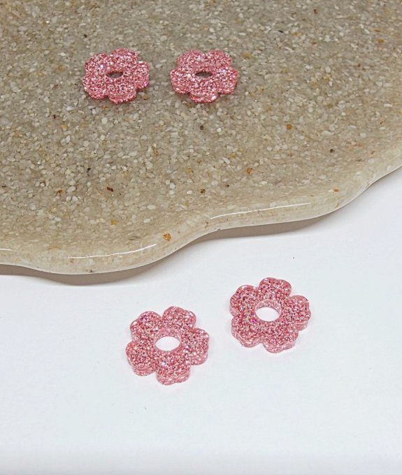 Lot de 2 Pampilles Fleur - 5 pétales - Petit Modèle - Tina 