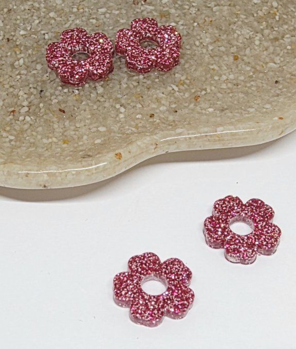 Lot de 2 Pampilles Fleur - 5 pétales - Petit Modèle - Tina 