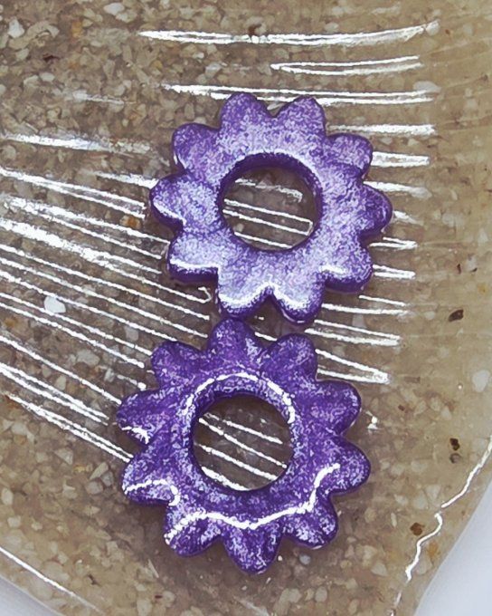 Lot de 2 Pampilles - Fleur - 10 pétales - Dona  