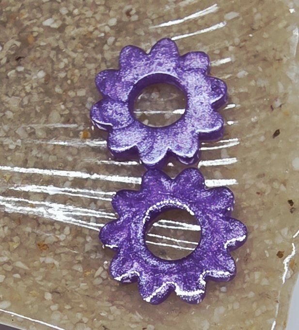 Lot de 2 Pampilles - Fleur - 10 pétales - Dona  