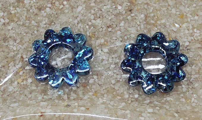 Lot de 2 Pampilles - Fleur - 10 pétales - Dona