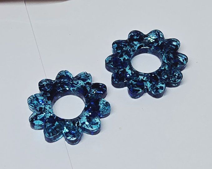 Lot de 2 Pampilles - Fleur - 10 pétales - Dona