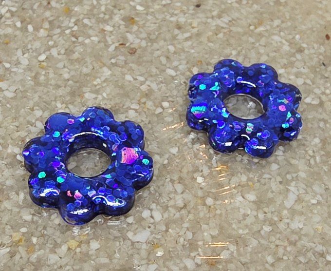 Lot de 2 Pampilles Fleurs - 8 pétales - Flora 