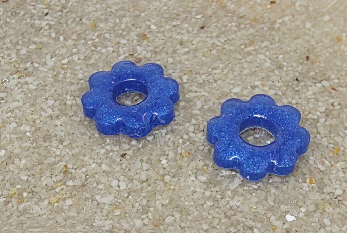 Lot de 2 Pampilles Fleurs 8 pétales - Flora