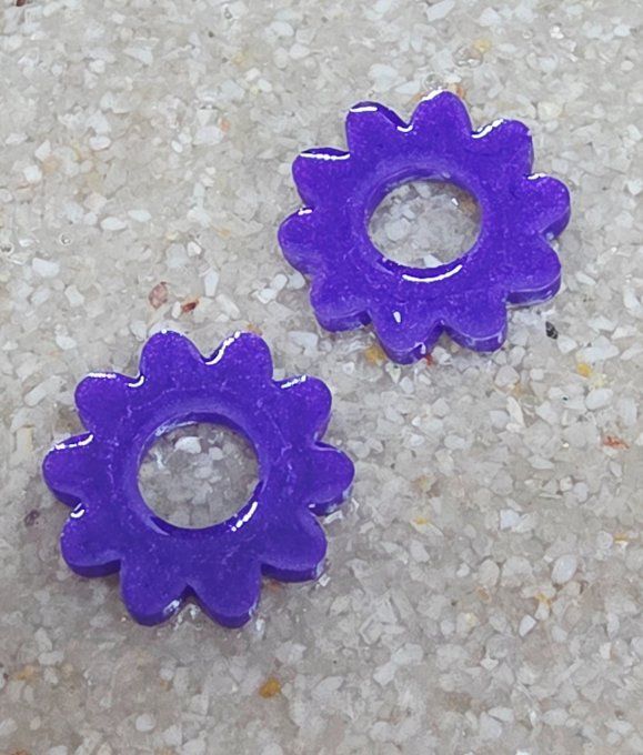 Lot de 2 Pampilles - Fleur - 10 pétales - Dona  